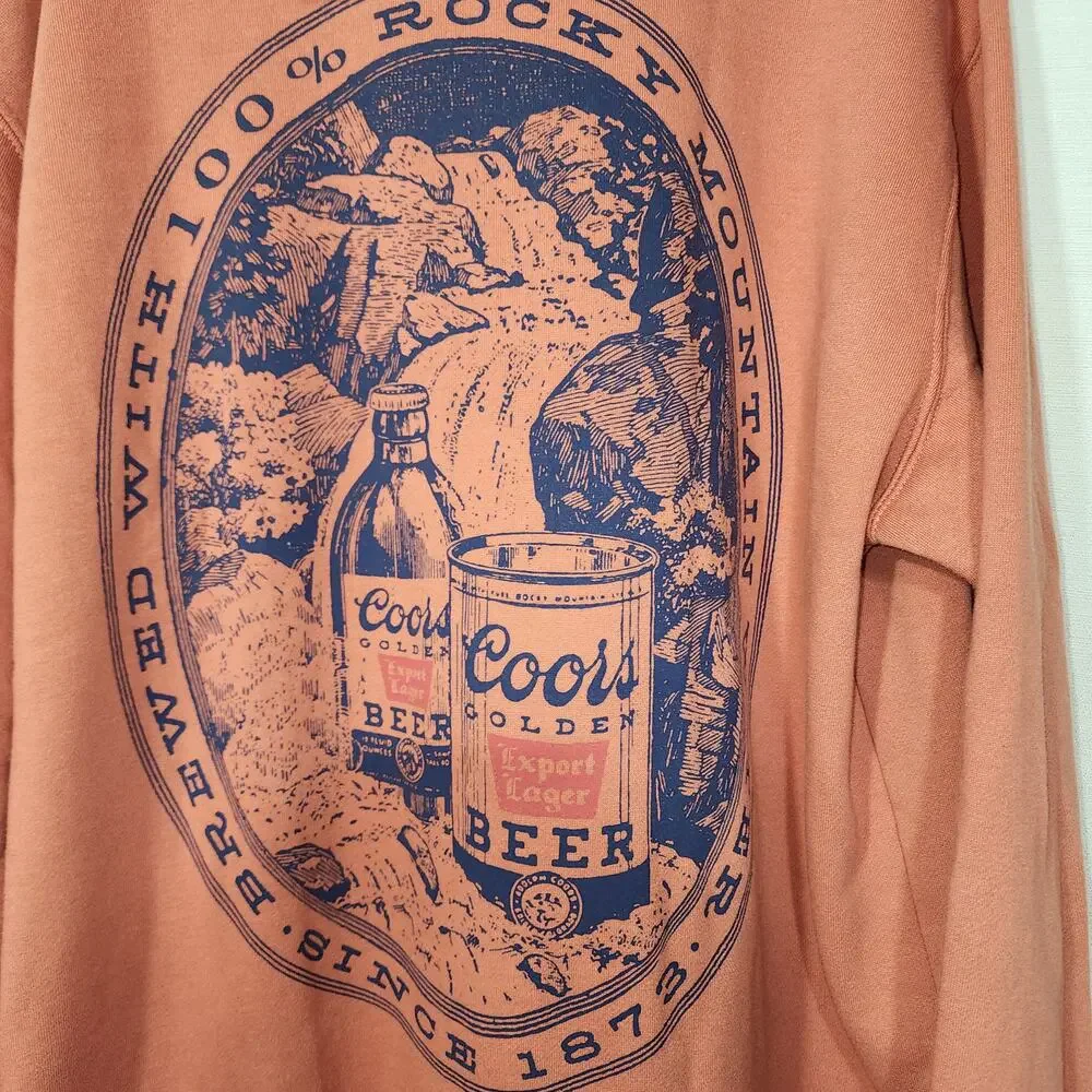 Coors golden Beer orange hoodie men's size large